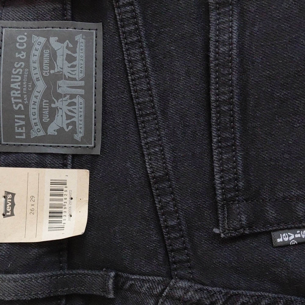 Levi's High Waisted Mom Jeans Flash Black Sz 26 Nwt - Picture 7 of 12